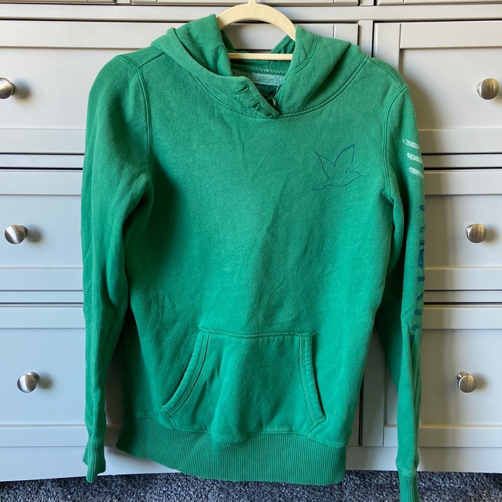 Aerie Green Hooded Sweatshirt